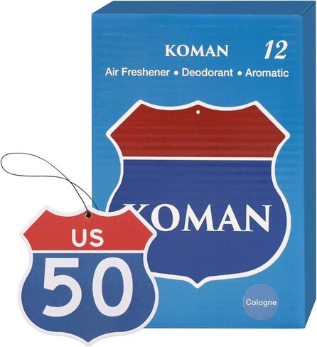 KOMAN Car Air Freshener,New Car Scent Air Fresheners,Hanging Paper Long Lasting Fragrance for Car,Home,Office, Venetian Scent (Pack of 12) in Kuwait