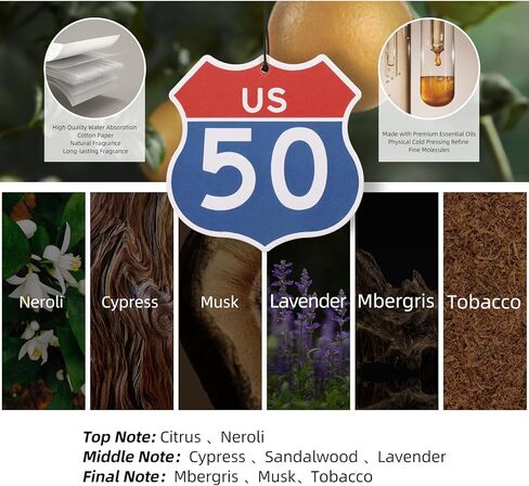 KOMAN Car Air Freshener,New Car Scent Air Fresheners,Hanging Paper Long Lasting Fragrance for Car,Home,Office, Venetian Scent (Pack of 12) in Kuwait