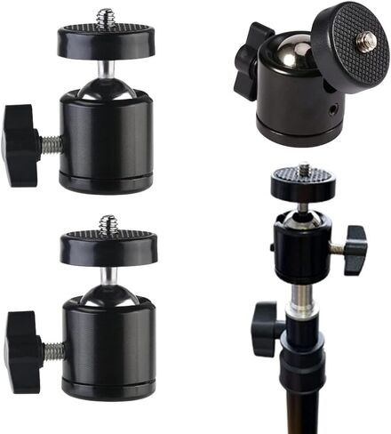 Xianglangsuccess 2Pcs Black 360 Rotary Mini-Ball Head 1/4" Screw ， for DSLR Camera Tripod Ball Head Holder in Kuwait