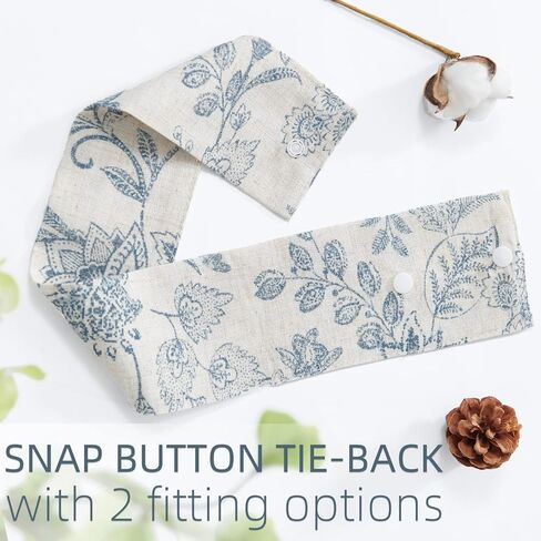 jinchan Floral French Door Curtain Panel Farmhouse Decor Light Filtering Linen with Tie Up Bow for Glass Door or Patio 40 Inch Length Rod Pocket 1 Panel Taupe on Linen in Kuwait