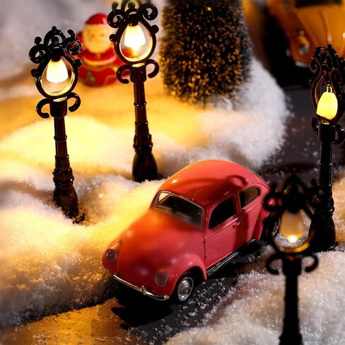 12 Pcs Christmas Lamp Post Village Accessories Mini Street Lights Lamp Miniature Dollhouse Streetlight Models Decorative for DIY Micro Village Pathway Post Garden Accessories (Cute) in Saudi Arabia
