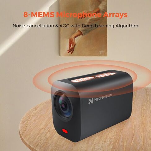 كاميرا البث المباشر اللاسلكية NearStream بدقة 2K، كاميرا StreamCam مع 8 ميكروفونات مدمجة لتقليل الضوضاء، تكبير بصري 10x، بطارية 8 ساعات، كاميرا ويب للبث عبر YouTube/Twitch/Facebook/Rtmp، والتحكم في التطبيق in Kuwait