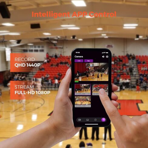 كاميرا البث المباشر اللاسلكية NearStream بدقة 2K، كاميرا StreamCam مع 8 ميكروفونات مدمجة لتقليل الضوضاء، تكبير بصري 10x، بطارية 8 ساعات، كاميرا ويب للبث عبر YouTube/Twitch/Facebook/Rtmp، والتحكم في التطبيق in Kuwait