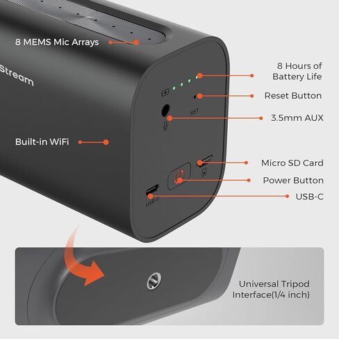 كاميرا البث المباشر اللاسلكية NearStream بدقة 2K، كاميرا StreamCam مع 8 ميكروفونات مدمجة لتقليل الضوضاء، تكبير بصري 10x، بطارية 8 ساعات، كاميرا ويب للبث عبر YouTube/Twitch/Facebook/Rtmp، والتحكم في التطبيق in Kuwait
