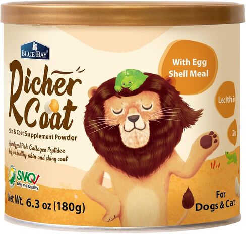 Blue Bay Richer Coat - Skin & Coat Supplement Powder | Supports Healthy Skin & Glossy Coat, Promotes Hair Growth, Cat & Dog Food Topper (7-Day Trial) in Saudi Arabia