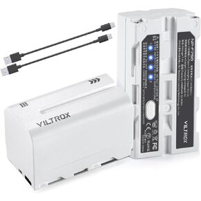 VILTROX NP-F750 Battery 2 Packs, Replacement for Sony NP-F550 F570 F750 F770 F950 F960 F970, Compatible with LED Light/Monitor/Ring Light, 4400mAh, Type-C Input (Not for Camera) in Saudi Arabia