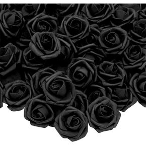 100-Pack Black Artificial Flowers, Bulk Stemless Fake Foam Roses for Decorations, DIY Crafts, Bouquets (3 in)