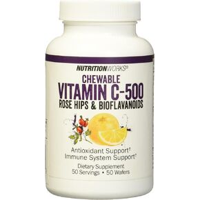 NutritionWorks Vitamin C Chewable, Supports Immune System, Potent Antioxidants, 50 Servings in Saudi Arabia