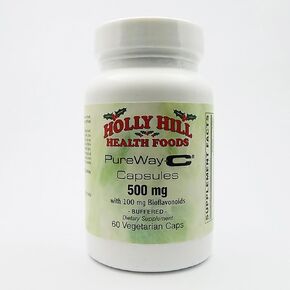 Holly Hill Health Foods, PureWay-C 500 مجم مع 100 مجم بيوفلافونويدس، مُخزن، 120 كبسولة نباتية