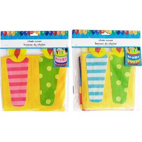 غطاء كرسي 2 كعكة عيد ميلاد سعيد مع تصميم الشموع (ولد وبنات) in Kuwait