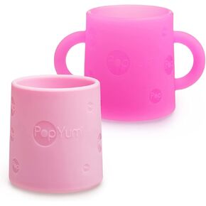 كوب تدريب من السيليكون من PopYum مكون من قطعتين للأطفال والرضع، مقابض، خالي من مادة BPA، تدريب على التغذية الذاتية، كوب (أزرق سماوي وأخضر نعناعي) in Kuwait