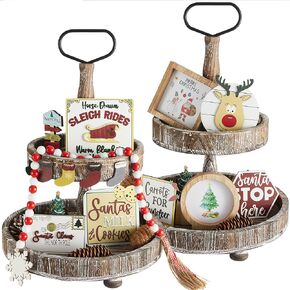 قطعتان من ديكور صينية عيد الميلاد المتدرج، مجموعة ديكور عيد الميلاد المتدرج، ديكور صينية متدرجة، لافتات خشبية لعيد الميلاد، زينة عيد الميلاد، ديكور عطلة رأس السنة الجديدة in Kuwait