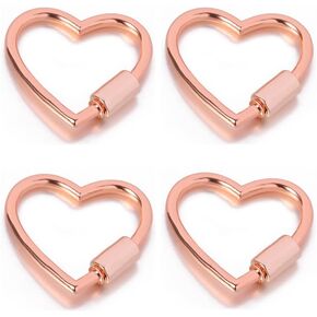 4 x 30mm Heart shape multi-function Carabiner Clip Aluminum Ring Key chain Cara Bulk Hook Pack for Camping Hiking Fishing Traveling in Kuwait