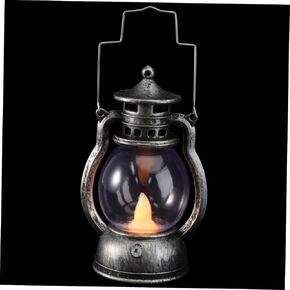 LED Vintage Lantern Metal, Hanging Hurricane Lantern,Water and Impact-Resistant Lantern with Carry Handle for Antique Designer Light Study Room Bedroom Theatre Prop