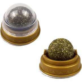 HOTTuoHong 2 حزمة النعناع البري اللعب كرات الصالحة للأكل النعناع البري اللعب الطبيعية لعق يعامل القط جدار يعامل لتخفيف القط القلق لعبة القط in Kuwait