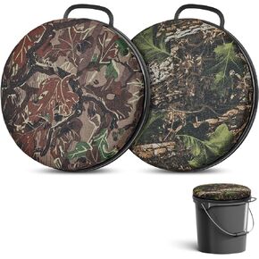 Tessco 2 Pcs 5 Gallon Bucket Swivel Lid Seat Cushion Camouflage Ice Fishing Bucket Seat for Hunting Fishing Gardening Camping in Saudi Arabia
