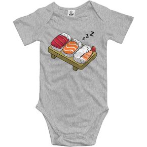 بدلة قطعة واحدة من LittleHorn Sushi Hug لطيفة للأطفال على شكل رسوم كرتونية بأكمام قصيرة للجنسين