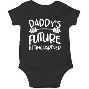 Daddy's Future Lifting Partner - زاحف لطيف ومضحك للرضع، بدلة أطفال من قطعة واحدة