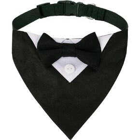 ADOGGYGO Dog Tuxedo Collar, Wedding Dog Bow Tie, Black, Large in Kuwait