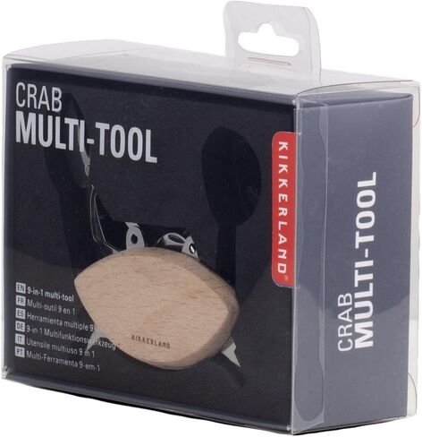 Kikkerland Stainless Steel Beechwood Crab Compact EDC Multi Tool - 6 Tools in Saudi Arabia