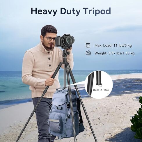 حامل ثلاثي للكاميرا مقاس 63 بوصة من EMEET، حوامل ثلاثية وأحادية الأرجل من الألومنيوم قابلة للطي، حامل ثلاثي القوائم للسفر عالي التحمل، حامل ثلاثي احترافي من الألومنيوم برأس كروي 360 درجة مع حقيبة حمل، حامل ثلاثي للكاميرا/كاميرا الويب/المنظار/الليزر in Kuwait