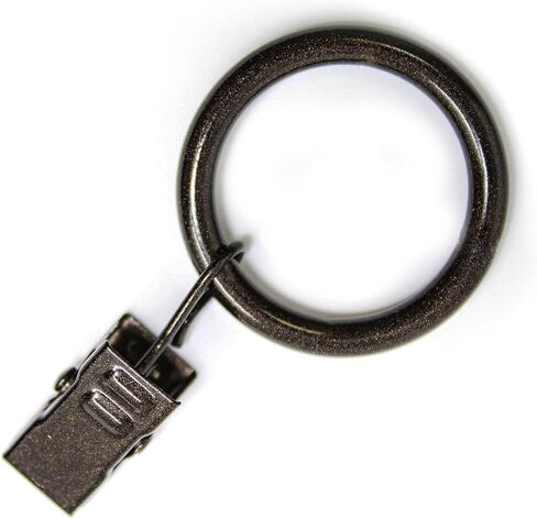 Chicology Clip Rings, Fits Rods 3/4-in. Diameter, Curtain & Drapery Hardware, Essential Bronze - Pack of 12 in Saudi Arabia