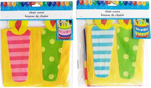 غطاء كرسي 2 كعكة عيد ميلاد سعيد مع تصميم الشموع (ولد وبنات) in Kuwait