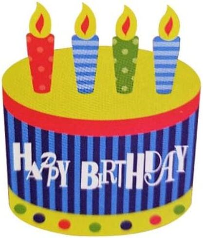 غطاء كرسي 2 كعكة عيد ميلاد سعيد مع تصميم الشموع (ولد وبنات) in Kuwait