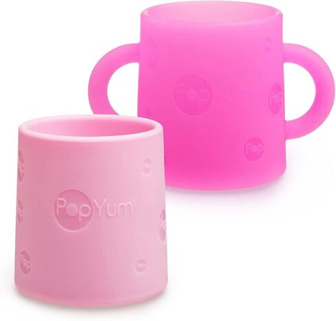 كوب تدريب من السيليكون من PopYum مكون من قطعتين للأطفال والرضع، مقابض، خالي من مادة BPA، تدريب على التغذية الذاتية، كوب (أزرق سماوي وأخضر نعناعي) in Kuwait