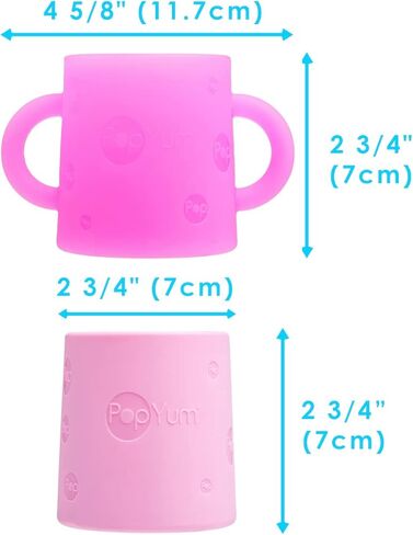 كوب تدريب من السيليكون من PopYum مكون من قطعتين للأطفال والرضع، مقابض، خالي من مادة BPA، تدريب على التغذية الذاتية، كوب (أزرق سماوي وأخضر نعناعي) in Kuwait