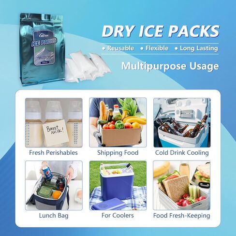 حزم الثلج WE 4Life للشحن والمبردات، وحزم الثلج الجاف لشحن الأطعمة المجمدة، وحزمة الفريزر الباردة القابلة لإعادة الاستخدام لأكياس الغداء، وأوراق حزمة الثلج المرنة، وبطانية الثلج المبردة تحافظ على الطعام الطازج والمشروبات الباردة in Kuwait