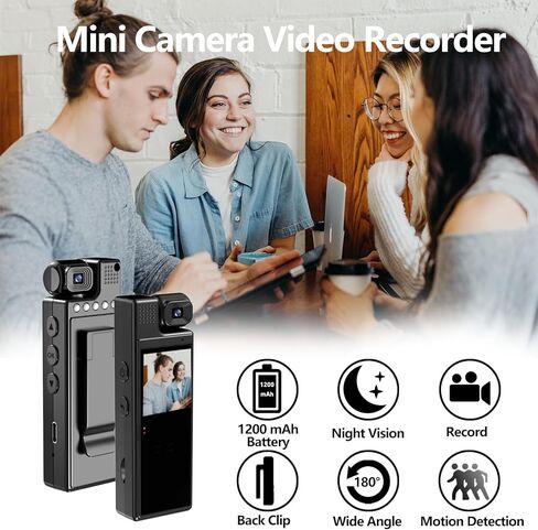 EACTEL 1.3 in Screen Recorder，OTG Function, Motion Detection, Infrared Night Vision, Loop Recording, Automatic Save, 10 Hour Recording,Law Enforcement Investigation, Meeting in Kuwait