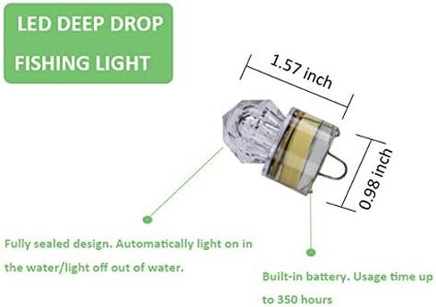 LED Deep Drop Underwater Fishing Light Diamond Tubular Style Bait Lure Squid, 350/700hrs Lifespan, 1000M Deep in Saudi Arabia