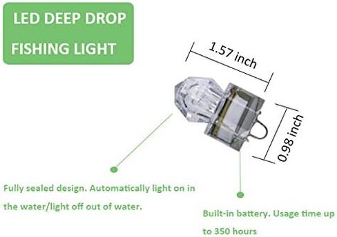 LED Deep Drop Underwater Fishing Light Diamond Tubular Style Bait Lure Squid, 350/700hrs Lifespan, 1000M Deep in Saudi Arabia