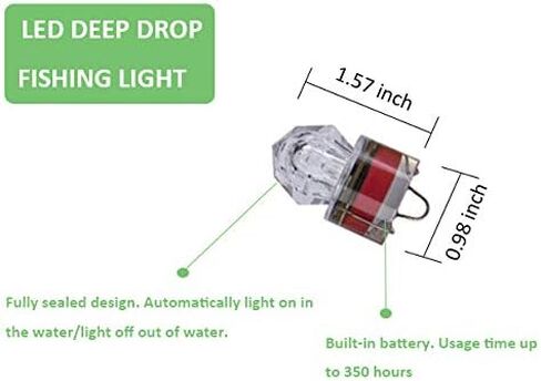 LED Deep Drop Underwater Fishing Light Diamond Tubular Style Bait Lure Squid, 350/700hrs Lifespan, 1000M Deep in Saudi Arabia