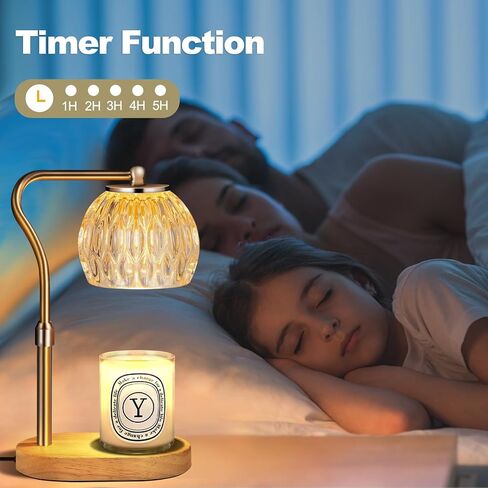 Candle Warmer Lamp, Candle Lamp Warmer with Timer & Dimmer, Electric Candle Warmer with 2 Bulbs, Height Adjustable Candle Melter Light for Scented Wax, Bedroom Decor Candle Light with Glass Shade. in Saudi Arabia