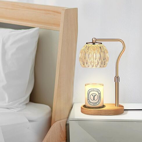 Candle Warmer Lamp, Candle Lamp Warmer with Timer & Dimmer, Electric Candle Warmer with 2 Bulbs, Height Adjustable Candle Melter Light for Scented Wax, Bedroom Decor Candle Light with Glass Shade. in Saudi Arabia