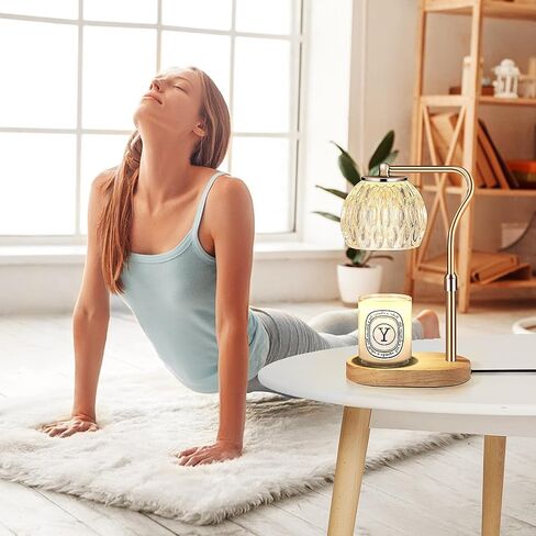Candle Warmer Lamp, Candle Lamp Warmer with Timer & Dimmer, Electric Candle Warmer with 2 Bulbs, Height Adjustable Candle Melter Light for Scented Wax, Bedroom Decor Candle Light with Glass Shade. in Saudi Arabia