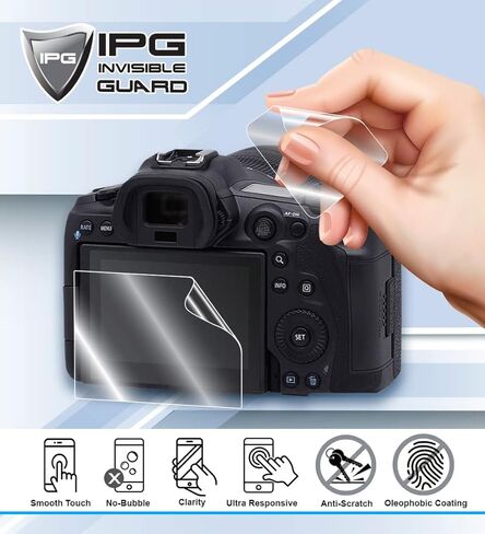 IPG For Canon EOS 250D / Rebel SL3 DSLR Camera Screen Protector (2 Units) Invisible Screen Guard - HD Quality/Self-Healing/Bubble -Free for 250D in Saudi Arabia