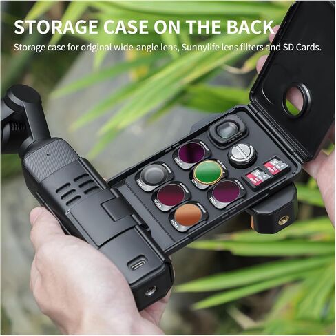 Sinyutia Phone Extended Holder Clip for DJI Osmo Pocket 3 Camera, Pocket 3 Camera Handle Extension Frame Adapter with Filters Storage Case, 1/4"Thread Screw,Cold Shoe for OSMO Pocket 3 in Saudi Arabia
