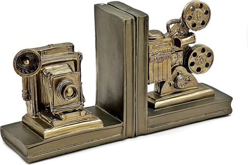 Bellaa Decorative Bookends Vintage Camera Projector Book Ends Statues Office Library Bookshelves Support Artist Designer Photographer Art Director Creative Gifts Antiques Boho Farmhouse Home Decor in Saudi Arabia