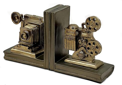 Bellaa Decorative Bookends Vintage Camera Projector Book Ends Statues Office Library Bookshelves Support Artist Designer Photographer Art Director Creative Gifts Antiques Boho Farmhouse Home Decor in Saudi Arabia