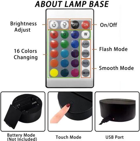 Crtivetoys دراجة نارية 3D الوهم ضوء الليل للأطفال، 7 ألوان اللمس أو التحكم عن بعد 16 لون مصباح الليل للكبار صديقها غرفة ديكور هدايا عيد ميلاد in Kuwait