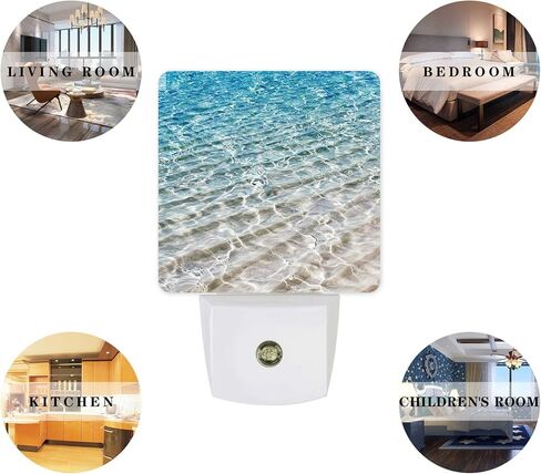 مصابيح LED ليلية بقابس لغرفة النوم، مصابيح ليلية شفافة للشاطئ، مصابيح ليلية بمياه البحر يمكن توصيلها بالحائط مع مستشعرات اضاءة، ديكور غرفة الاطفال الاولاد والبنات in Kuwait