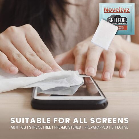 مناديل مبللة مضادة للضباب لتنظيف عدسات النظارات، مبللة مسبقًا، 100 قطعة قماش مغلفة بشكل فردي يمكن مسحها لتنظيف النظارات الشمسية وشراشف الإلكترونيات وشاشات الكمبيوتر وعدسات الكاميرا والمناديل المبللة in Kuwait