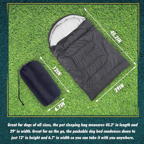 Outrav Dog Sleeping Bag - Camping Dog Bed - Extra Durable Waterproof Dog Sleeping Bag Bed - Packable Dog Bed for Camping, Hiking, Cottage and Beach – Portable Dog Bed with Stuff Sack (Gray) in Saudi Arabia