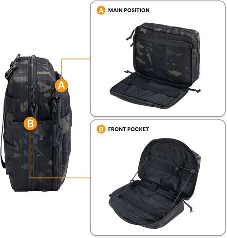 EXCELLENT ELITE SPANKER Tactical Molle Admin Pouch Utility Organizer EDC Medical Bag Utility EDC Tool Pouch with Shoulder Strap Attachment Pouches Waist Bag in Kuwait