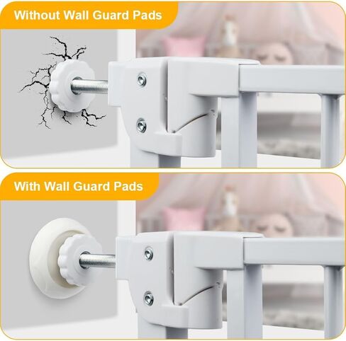 Baby gate Wall Protector Protect Walls from Pet Gates & Dog Gates， for Baby gate for Stairs for Child Pressure Mounted Baby Gate for Stairs Cup Guard White, 4 Pack in Saudi Arabia