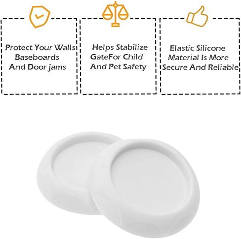 Baby gate Wall Protector Protect Walls from Pet Gates & Dog Gates， for Baby gate for Stairs for Child Pressure Mounted Baby Gate for Stairs Cup Guard White, 4 Pack in Saudi Arabia