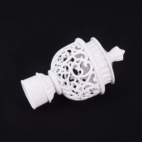Bettomshin 4 قطع ارتفاع 115 مم غطاء قضيب ستارة النافذة نهائيات، بلاستيك مجوف عتيق لقضيب ضياء 1 بوصة للسرير بعد النهاية، نهائيات قضيب الستارة، الجزء العلوي من سارية العلم، الحرف البيضاء in Kuwait